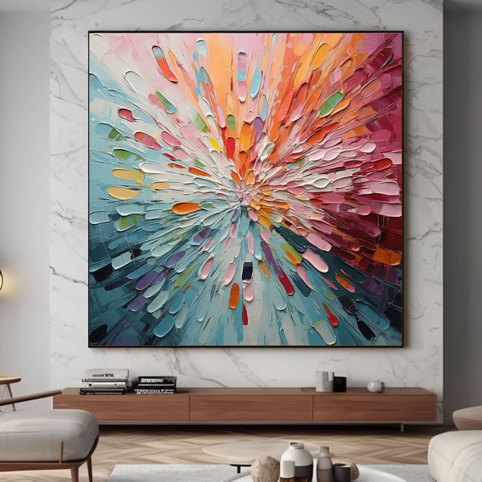Abstract Textured Painting "Radiant Bloom" - MasterGallery