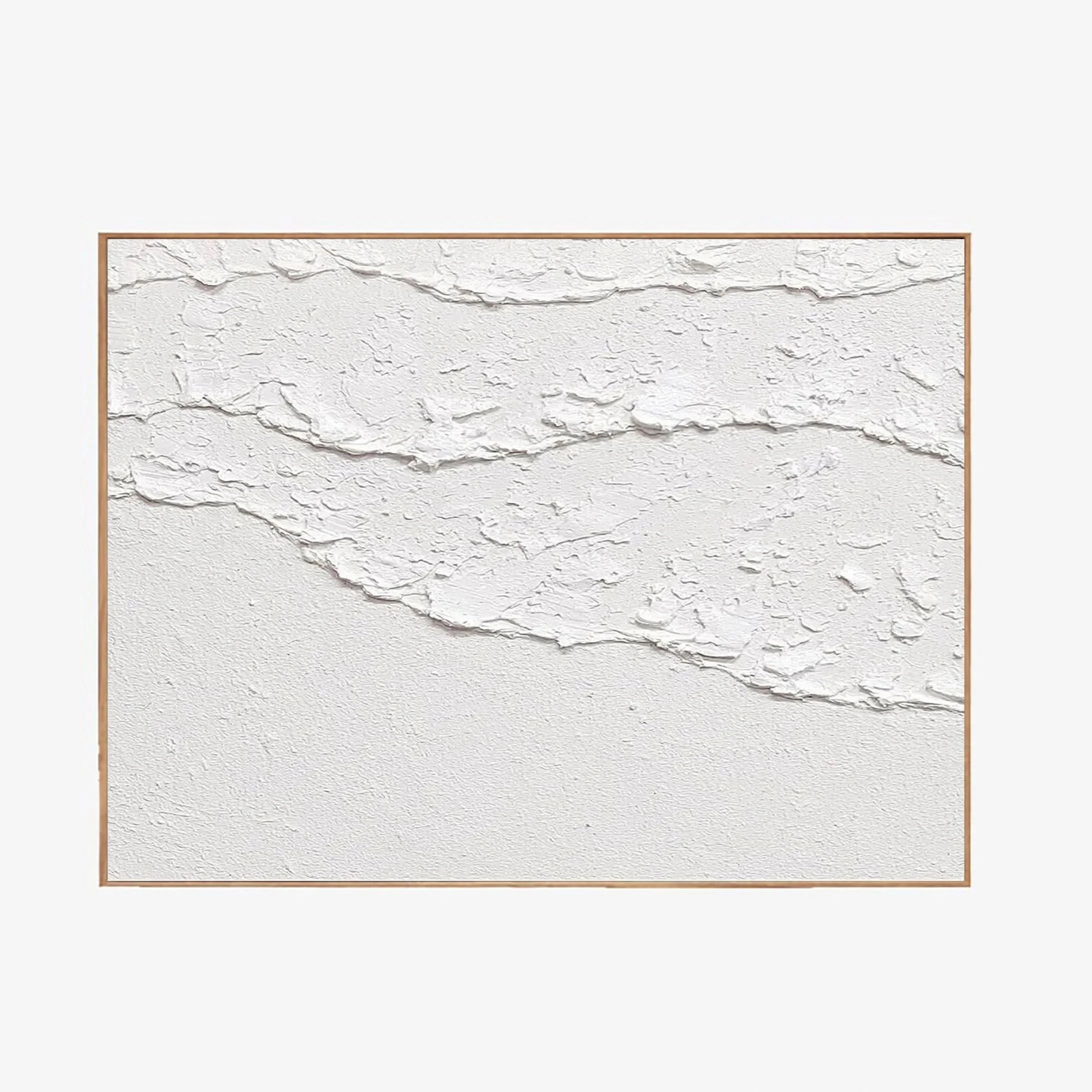 White Minimalist Plaster Art Painting for Room Decor