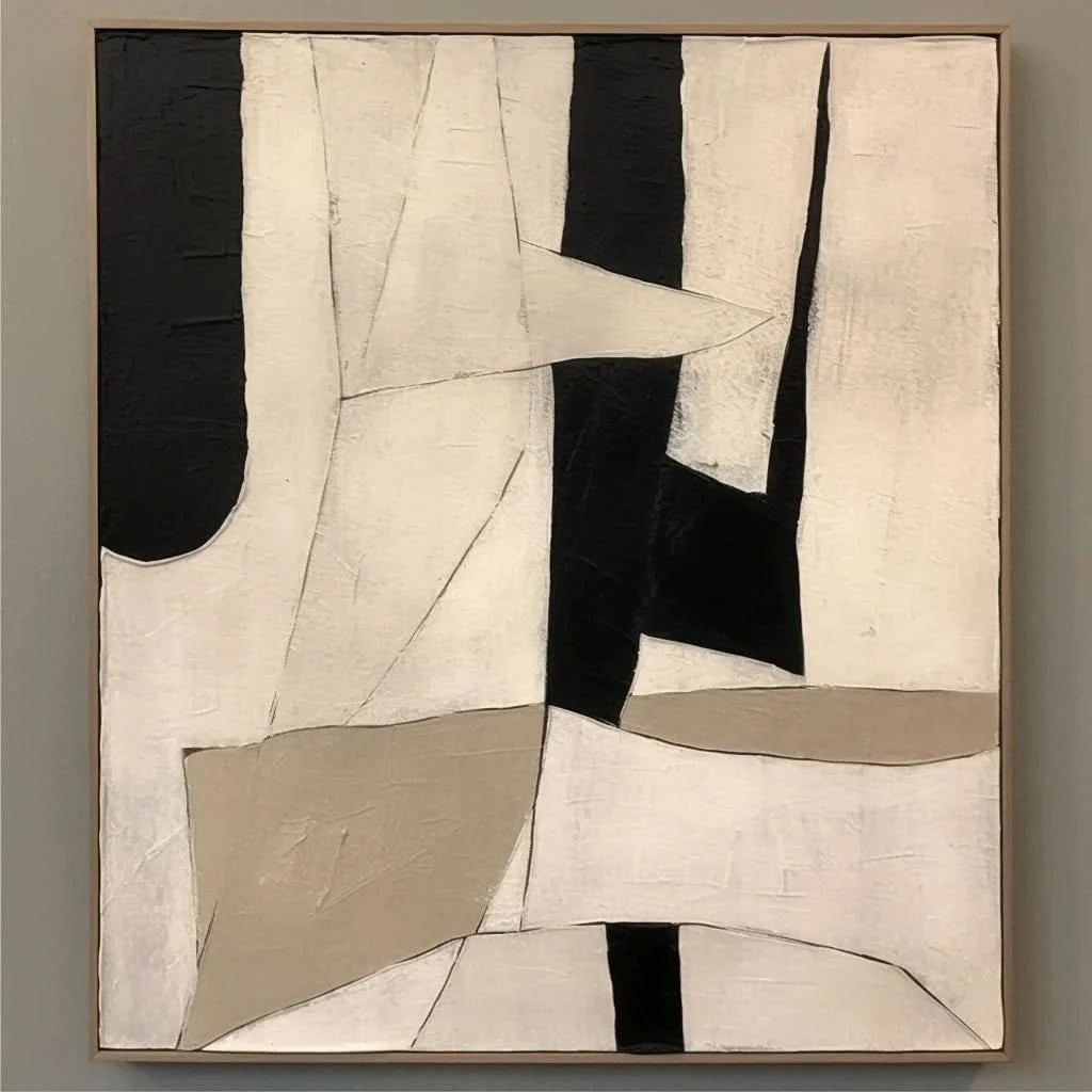 Wabi Sabi Wall Artwork Painting Large Beige Canvas for Living Room/Bedroom