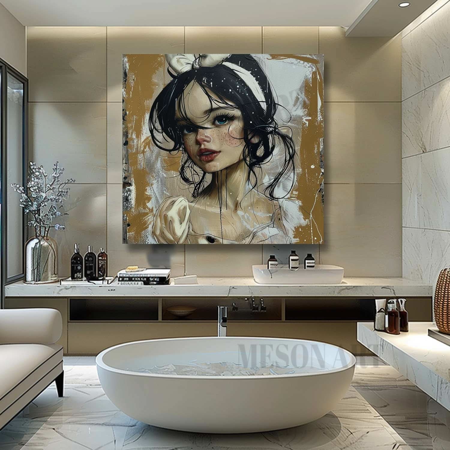 Snow White Pop Canvas Art Snow White Pop Wall Art Snow White Oil Painting Snow White Doodle Art