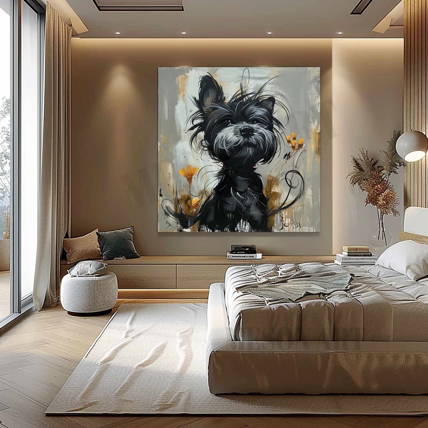 Schnauzer Portrait Art for Sale Schnauzer Portrait Canvas Wall Art Schnauzer Portrait Painting