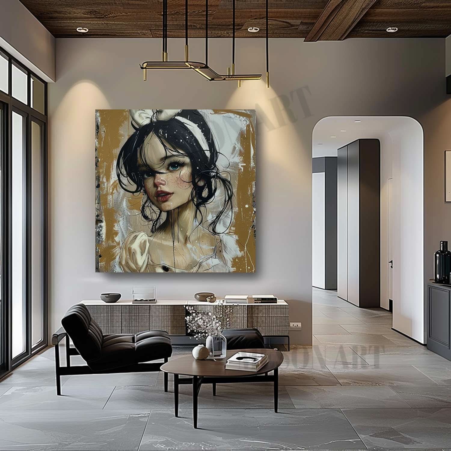 Snow White Pop Canvas Art Snow White Pop Wall Art Snow White Oil Painting Snow White Doodle Art