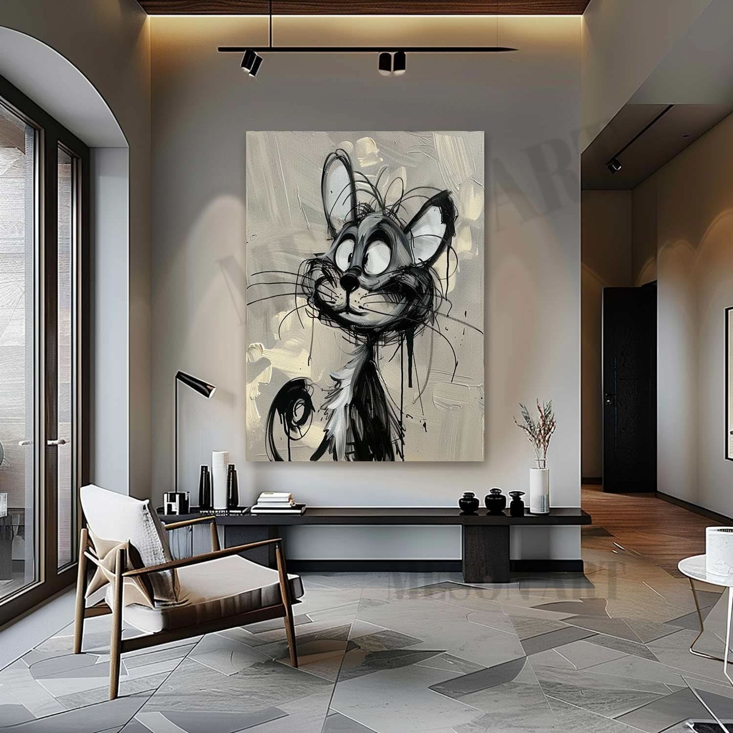 Tom Cat Pop Art for Sale Tom Cat Portrait Pop Canvas Wall Art Cat Minimalist Painting