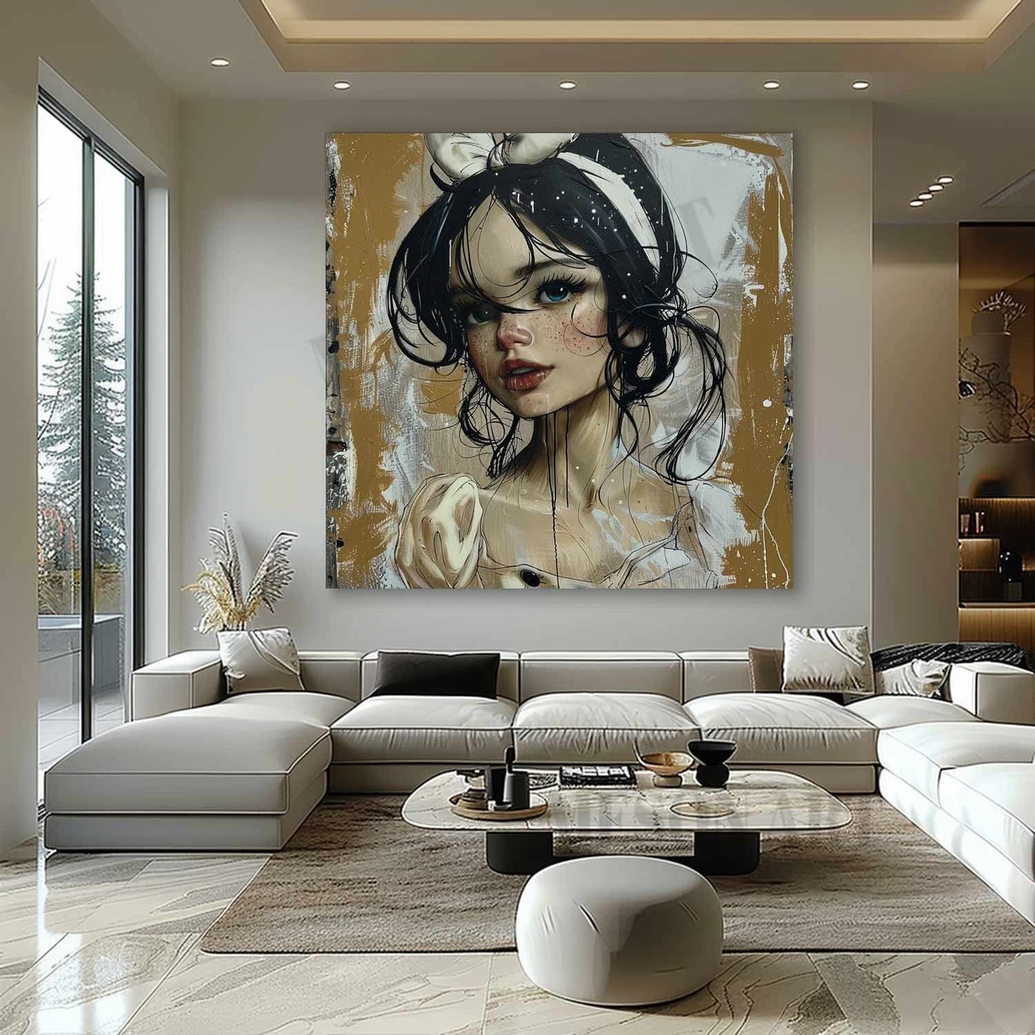 Snow White Pop Canvas Art Snow White Pop Wall Art Snow White Oil Painting Snow White Doodle Art