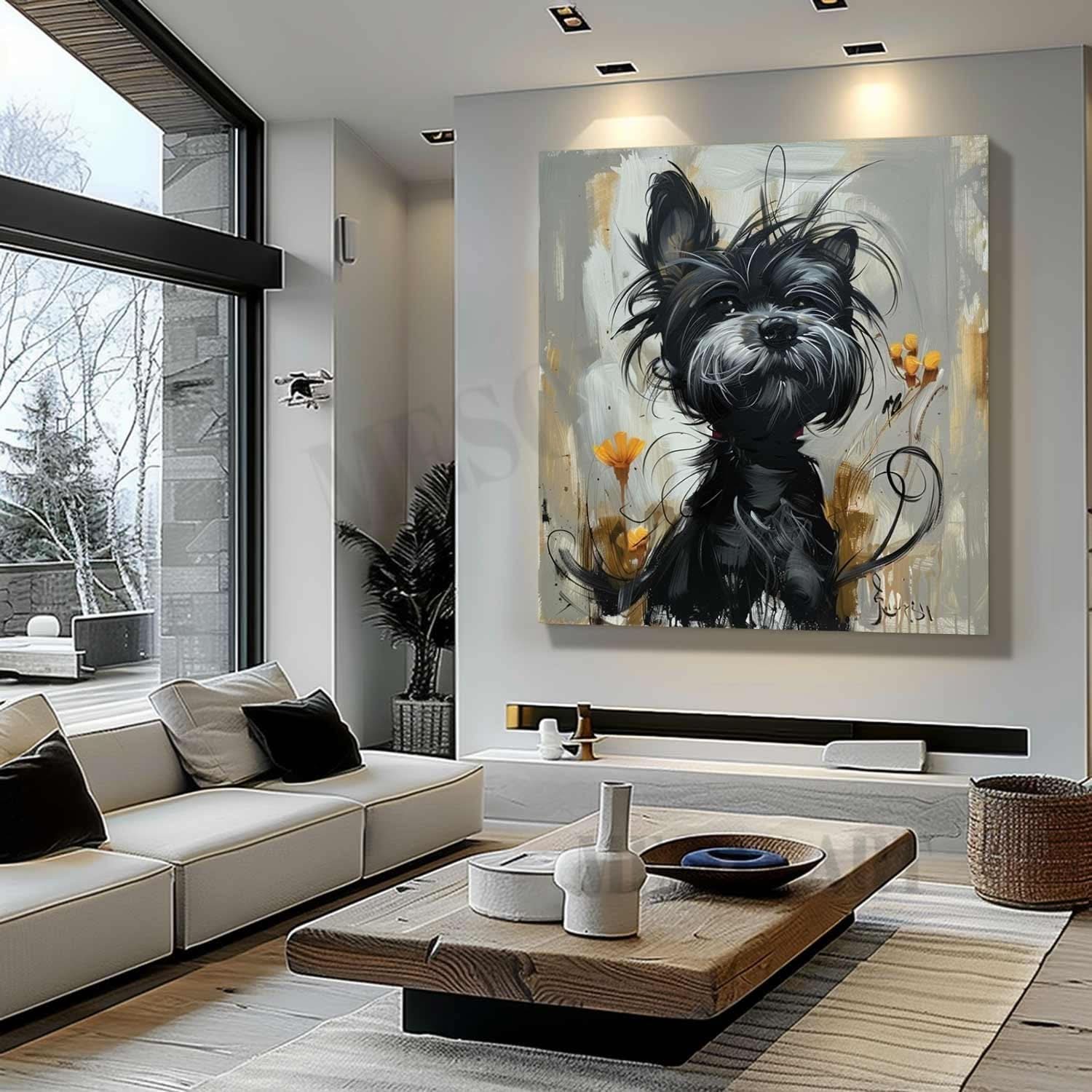 Schnauzer Portrait Art for Sale Schnauzer Portrait Canvas Wall Art Schnauzer Portrait Painting