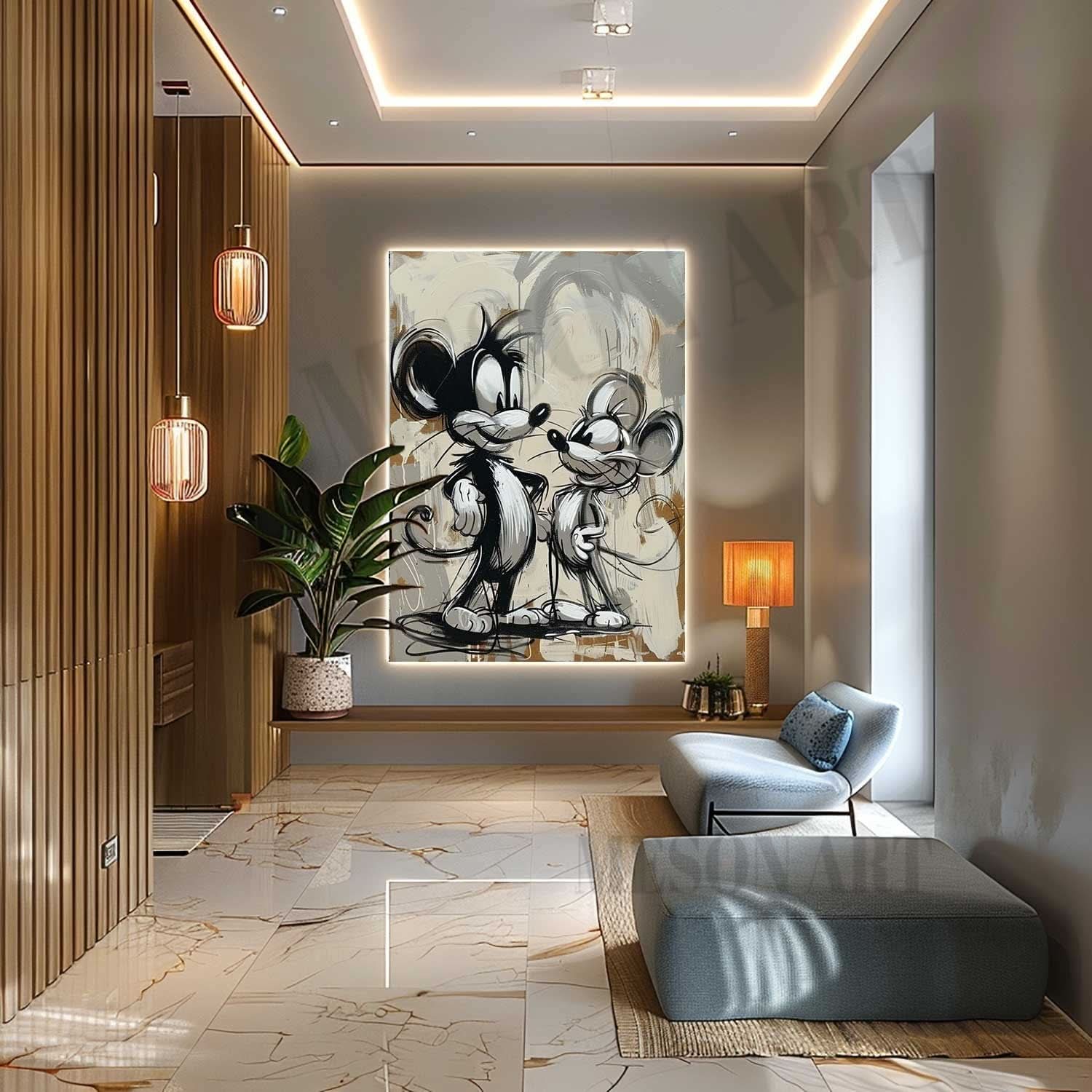 Jerry Mouse Pop Art for Sale Jerry Mouse Portrait Pop Canvas Wall Art Mouse Minimalist Painting