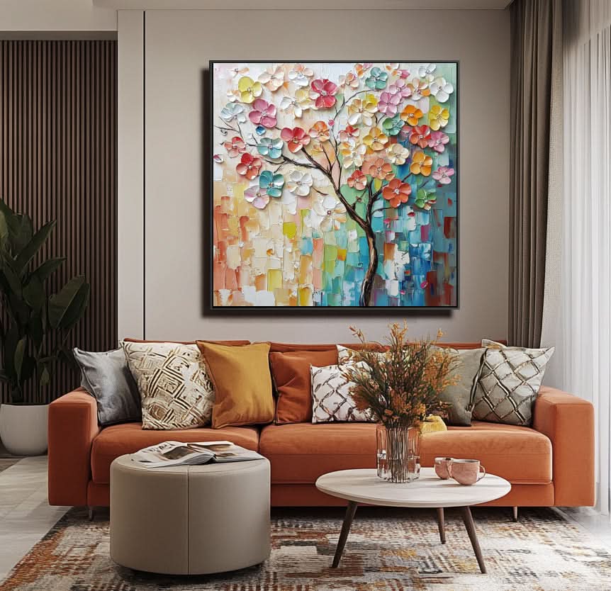 Peinture d'arbre en fleurs vibrantes-wp241808