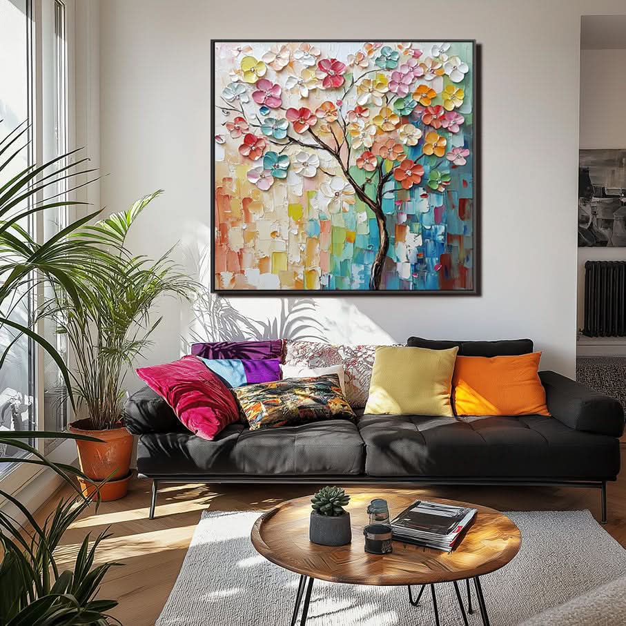 Peinture d'arbre en fleurs vibrantes-wp241808