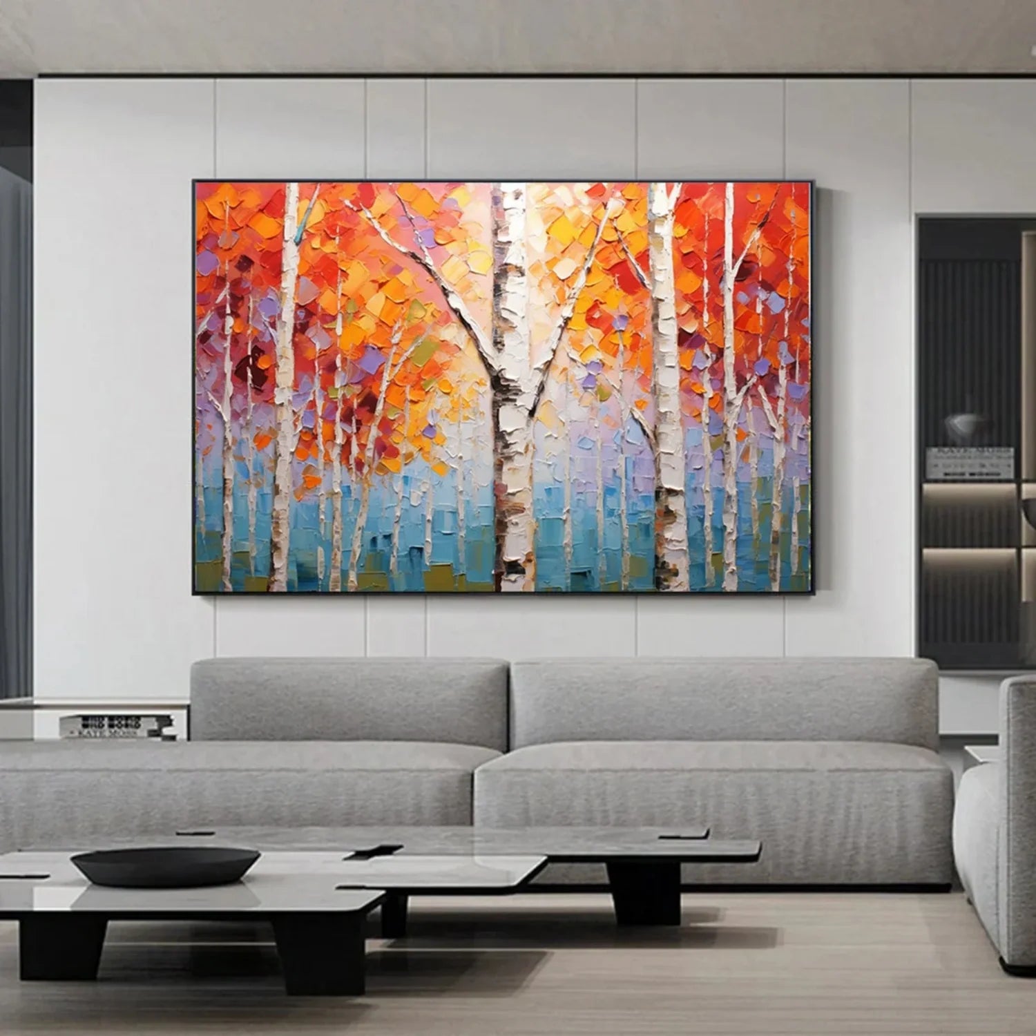 Flower And Tree Abstract Texture Canvas Art #FT 233