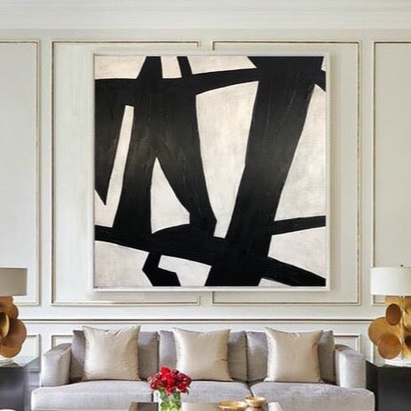 Black & White Abstract Canvas Wall Art - Abstract Canvas Wall Art