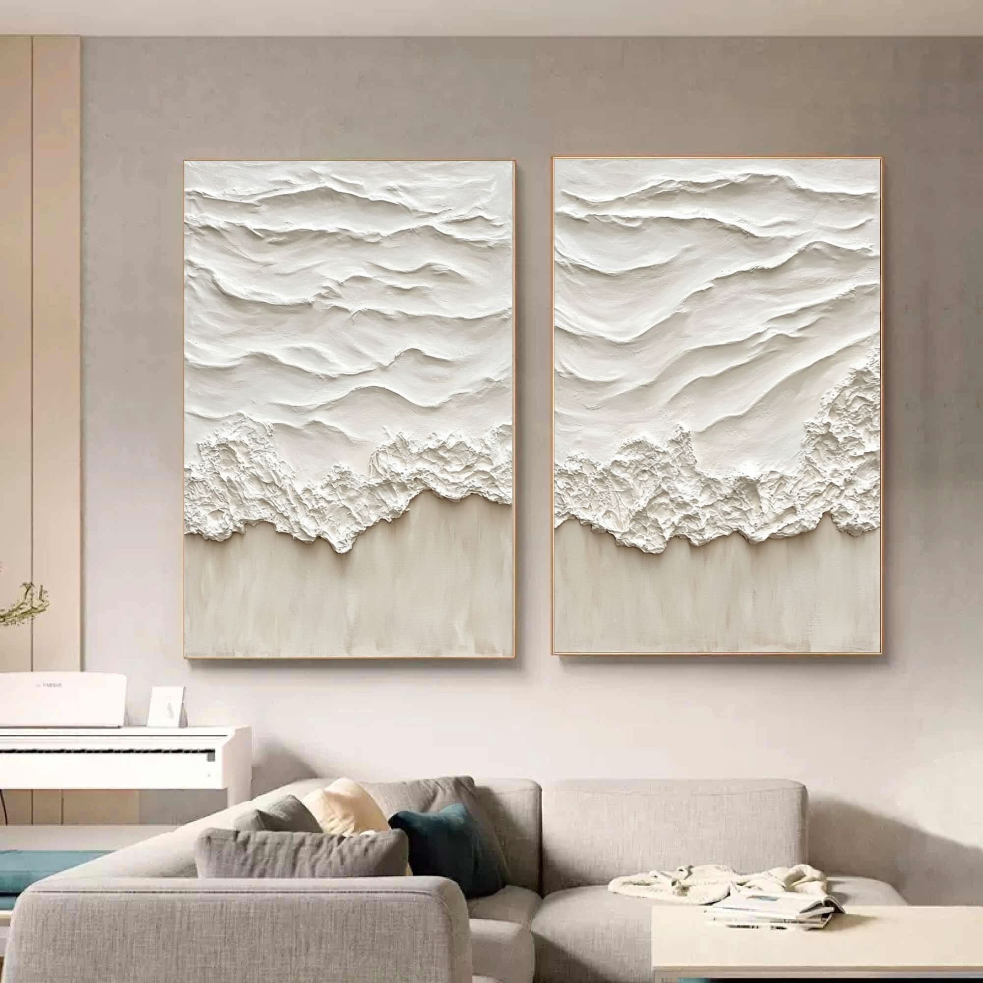 Textured Beach Waves Canvas Set for Coastal Home Decor #BBS 012