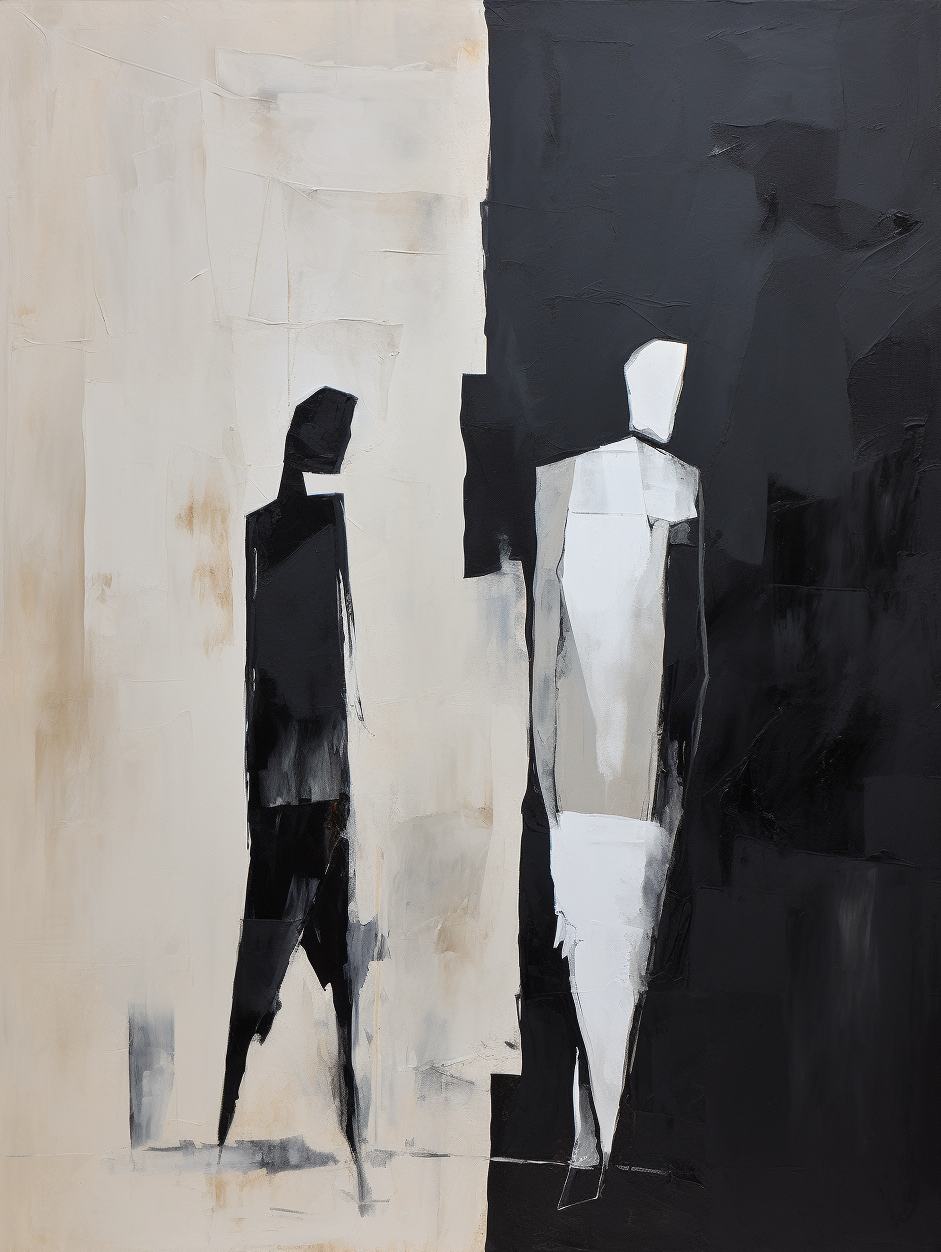 Black and Beige Minimalist Wall Art Decor Black and Beige Minimalist Art People Back Abstract Art Black and Beige Abstract Canvas Painting