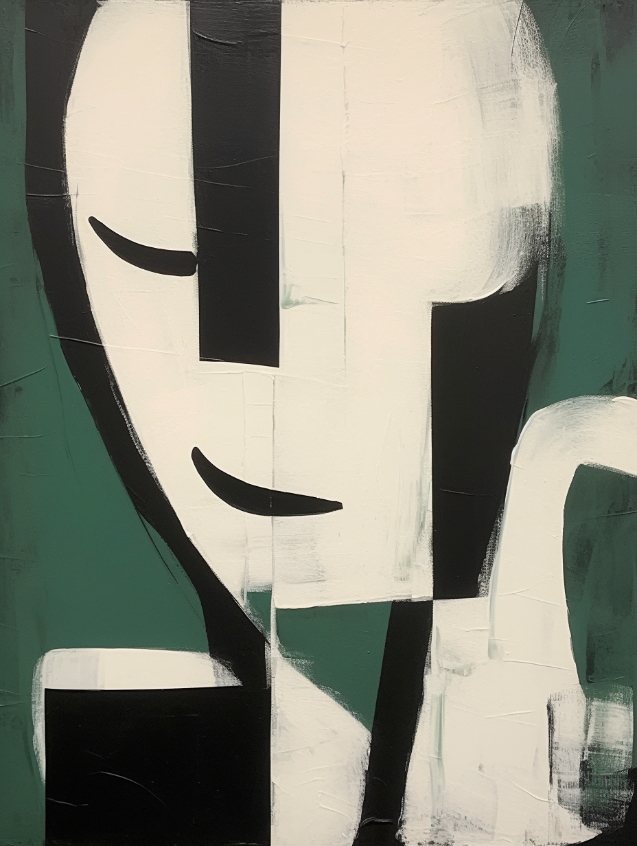 Large White and Green Minimalist Abstract Canvas Art Original Minimalist Art Minimalist Wall Art