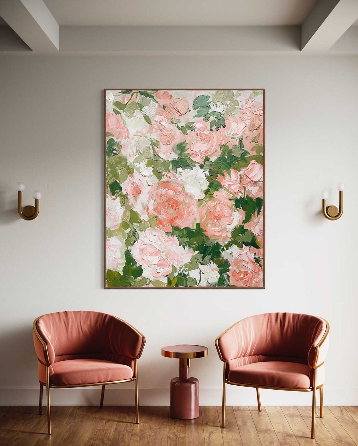 Large Contemporary Flowers Texture Oil Painting for Sale Flowers Abstract Canvas Wall Art Decor