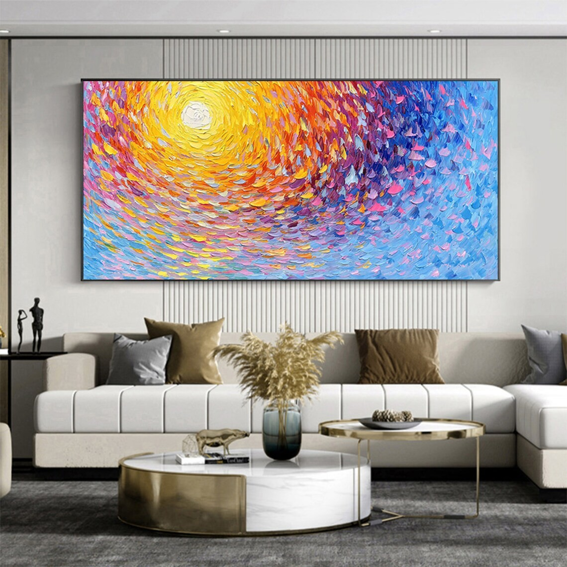 Dynamic Swirl Abstract Wall Art with Vibrant Colors #BGA 045