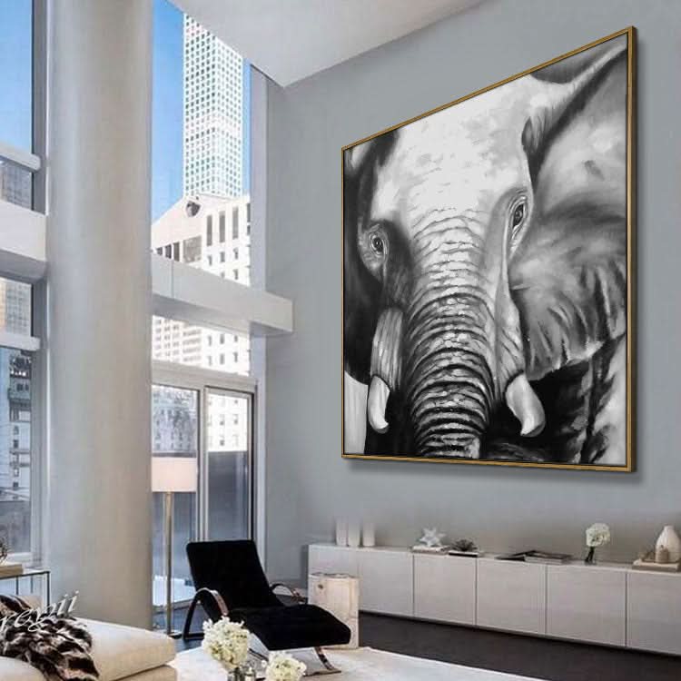 Peinture à l'huile abstraite d'éléphant | Au plaisir de