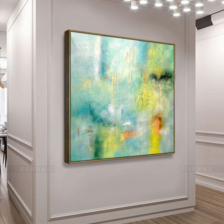 Moderne Kunstgemälde, handgemaltes Ölgemälde, übergroßes Gemälde, goldblaues Gemälde, Kunstwerk | Todesblick