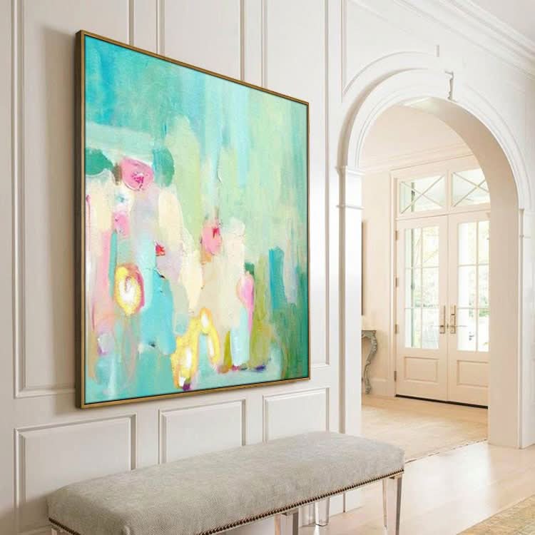 Wohnzimmerdekoration, Gemälde, Heimdekoration, Wandkunst, Gemälde, modern | Gebirgsbach