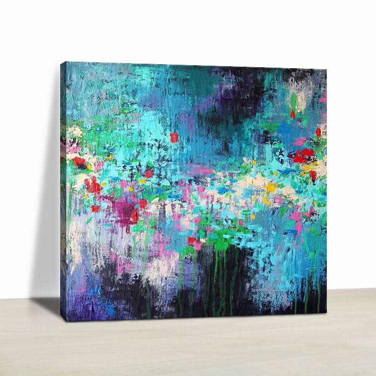 Large Abstract Red Paintings Abstract Desert Paintings Blue Abstract Paintings | Flowers on the cliff