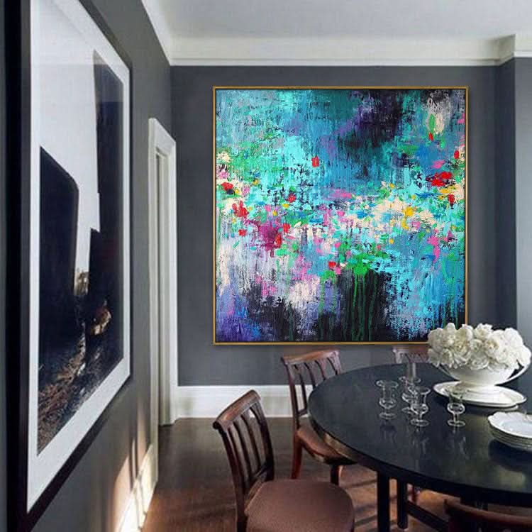 Large Abstract Red Paintings Abstract Desert Paintings Blue Abstract Paintings | Flowers on the cliff