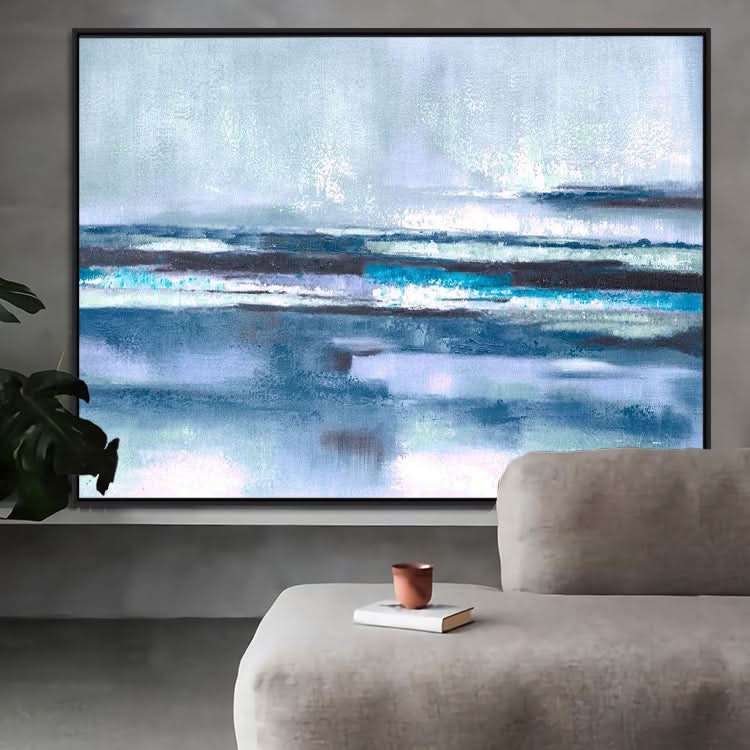 Modern Abstract Oil Painting, Modern Expressionism, Blue abstract painting