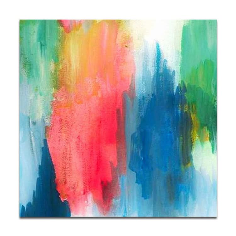 Peinture rouge, œuvre d'art originale, peinture bleue, peinture moderne, décoration murale, peinture à l'huile abstraite peinte à la main | Contraste