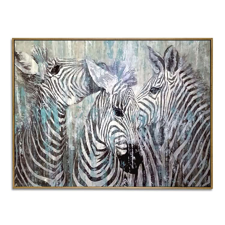 Zebra - Handgemachtes modernes Leinwandgemälde Tier Wandkunst