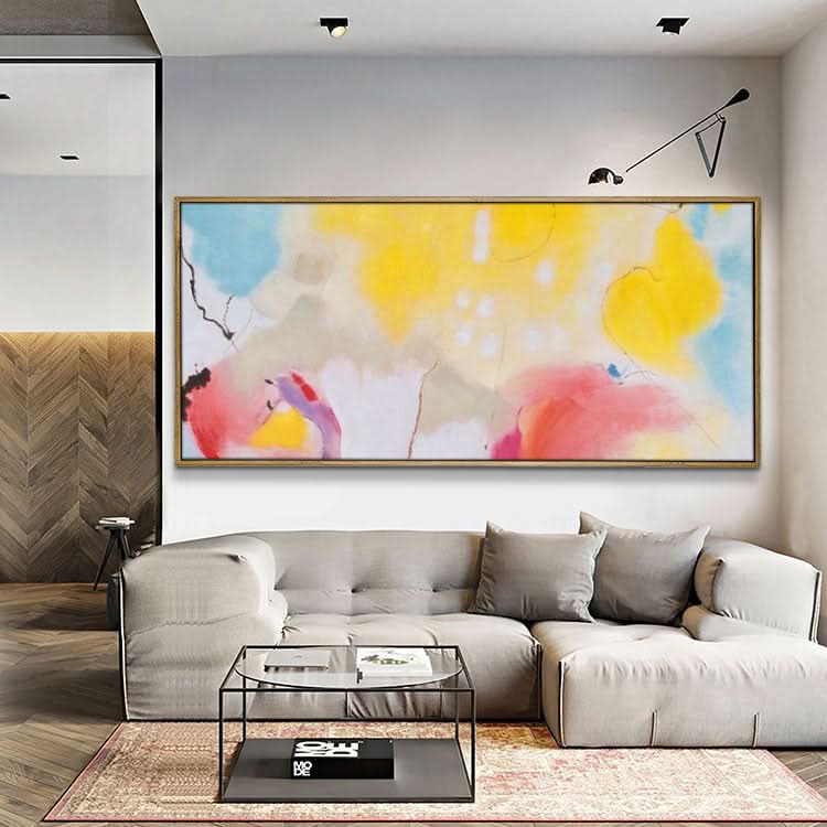 Peinture à l'huile peinte à la main Peinture d'art originale Peinture de grande taille Décoration de bureau Art simple Peinture orange Peinture rouge Peinture blanche | Art mural abstrait sur toile