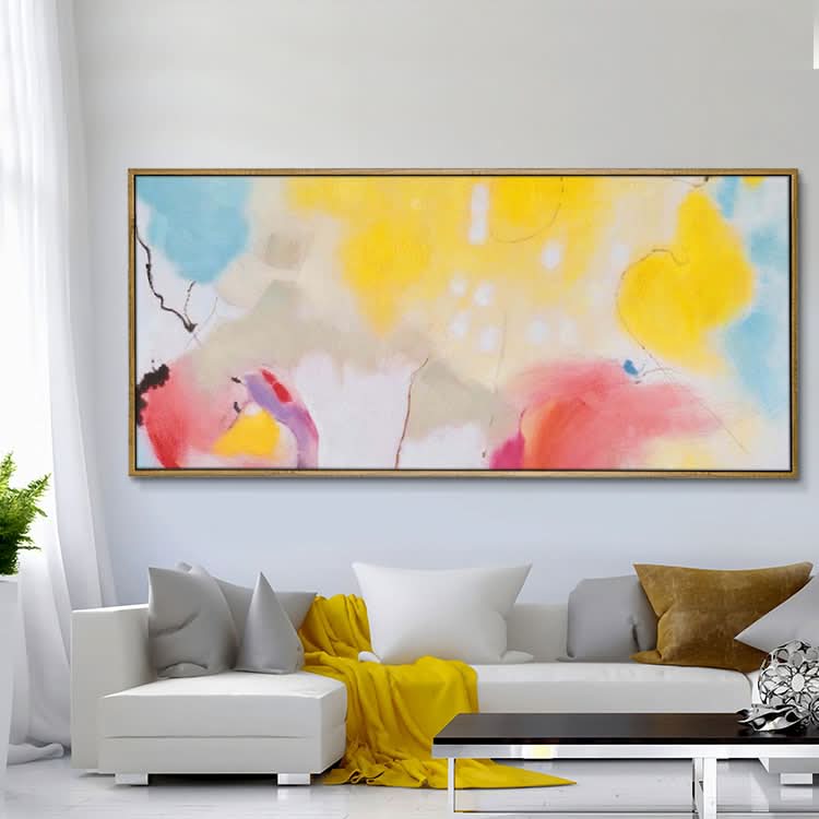 Peinture à l'huile peinte à la main Peinture d'art originale Peinture de grande taille Décoration de bureau Art simple Peinture orange Peinture rouge Peinture blanche | Art mural abstrait sur toile