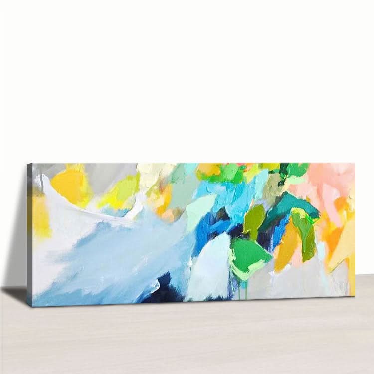 Handgemaltes Ölgemälde Großes Ölgemälde Leinwand Wohnzimmer Abstraktes Ölgemälde Wohnzimmer Hellblau Abstrakte Kunst Grüne Malerei | Verdiene deinen Lebensunterhalt