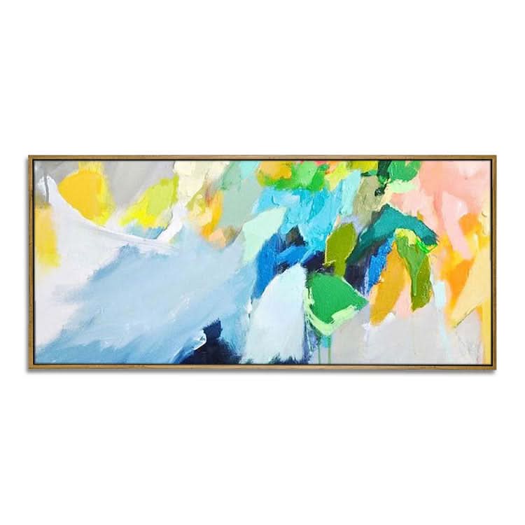 Handgemaltes Ölgemälde Großes Ölgemälde Leinwand Wohnzimmer Abstraktes Ölgemälde Wohnzimmer Hellblau Abstrakte Kunst Grüne Malerei | Verdiene deinen Lebensunterhalt
