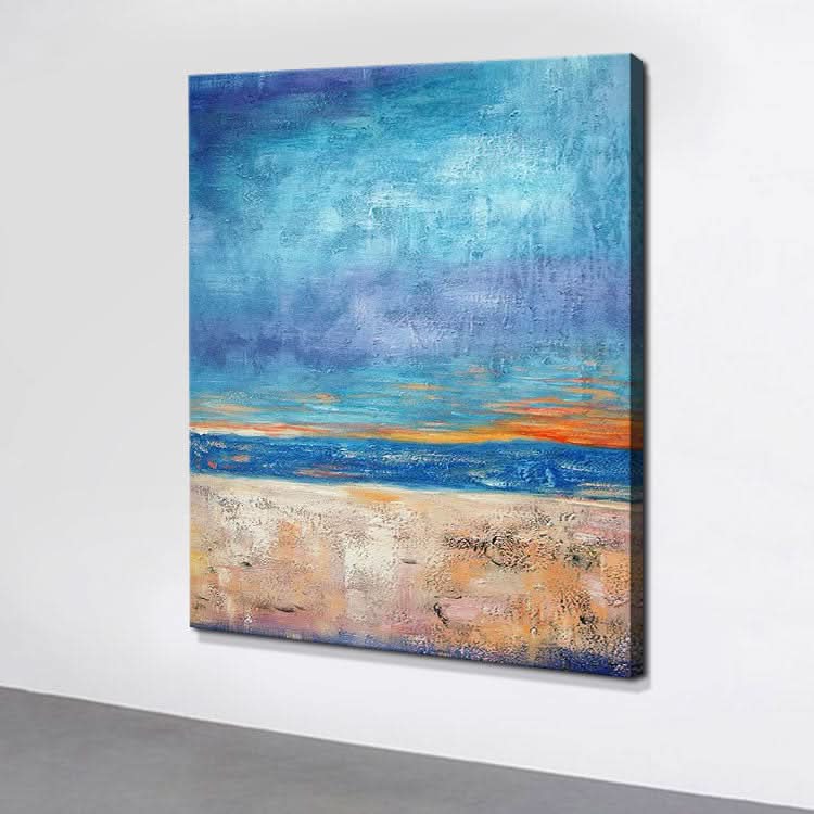 Marine Far View - Handgemaltes Meeresgemälde auf Leinwand, Wandkunst, Landschaftsgemälde