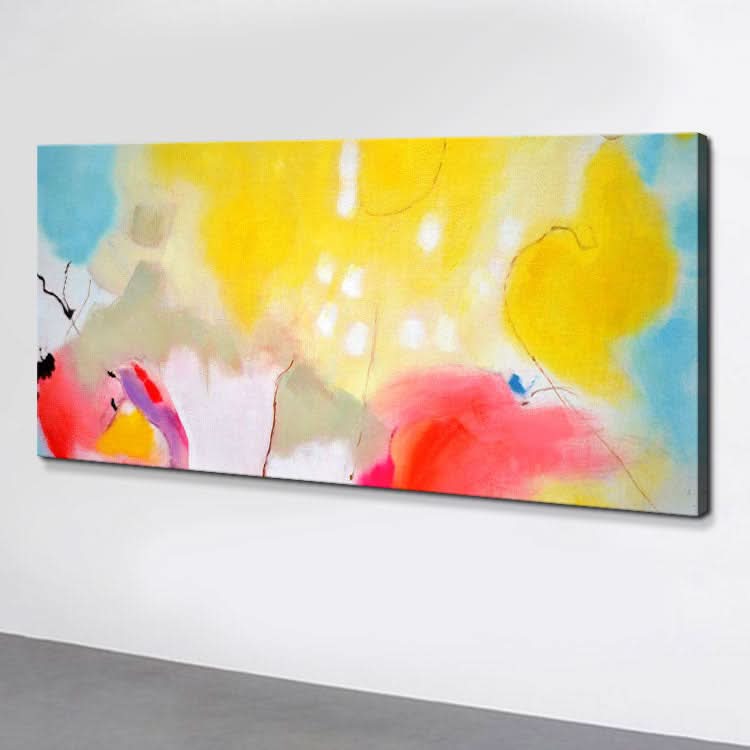 Großes Gemälde auf Leinwand, Original-Kunst, handgemachtes abstraktes Ölgemälde, Wohnzimmer, orange-rotes Wandbild, einfache Kunst