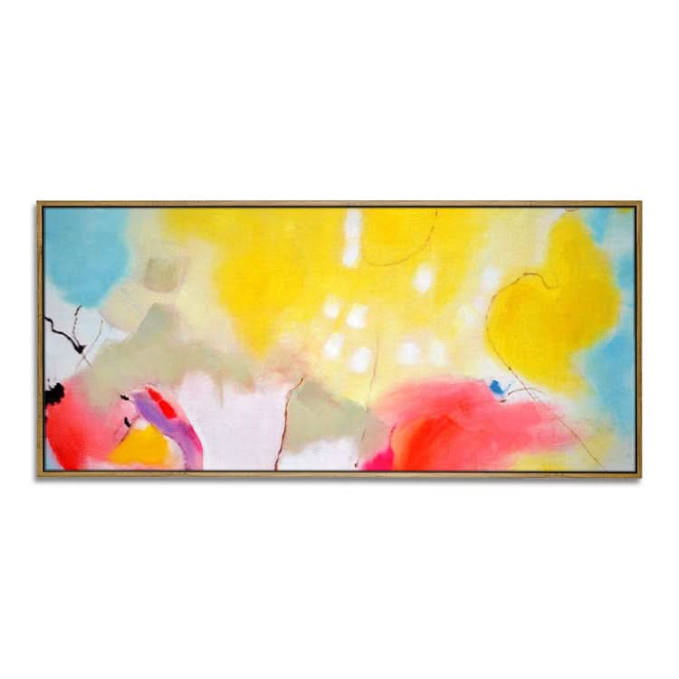 Großes Gemälde auf Leinwand, Original-Kunst, handgemachtes abstraktes Ölgemälde, Wohnzimmer, orange-rotes Wandbild, einfache Kunst