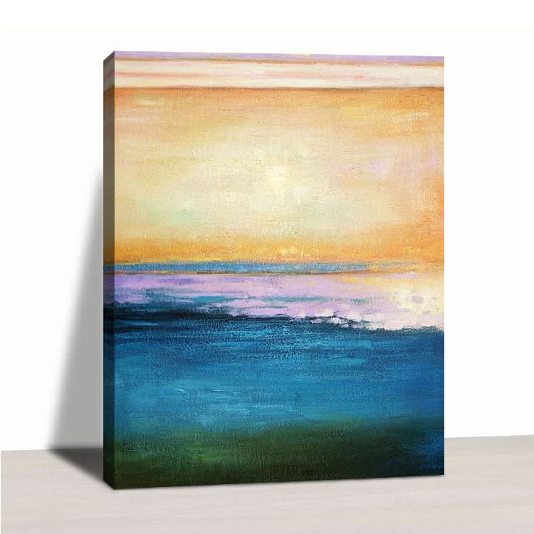 Sunset And At High Tide - Handmade Sunset Canvas Oil Painting Scenery Wall Art