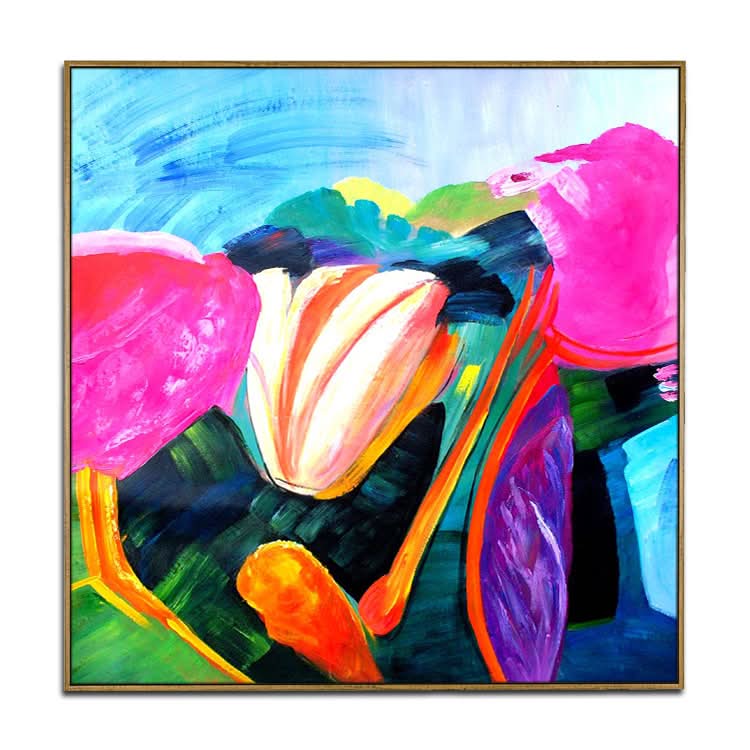 Peinture jaune Peinture abstraite originale Peinture murale contemporaine Art abstrait acrylique sur toile | Fleur de Cushaw