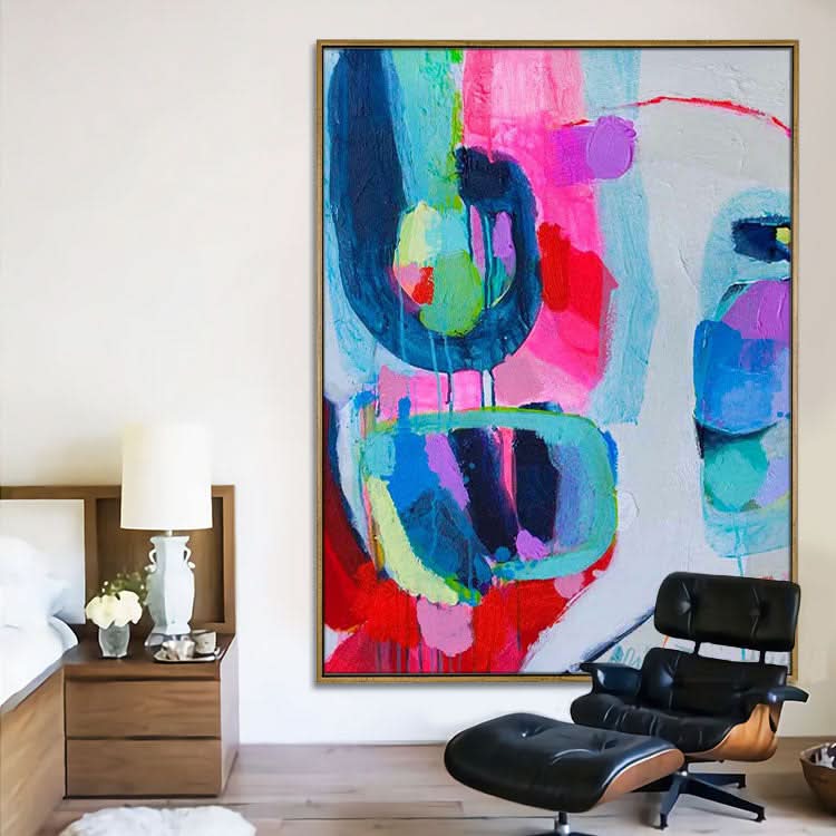 Peinture à l'huile abstraite Peinture bleu foncé Peinture contemporaine Abstrait original | Adore