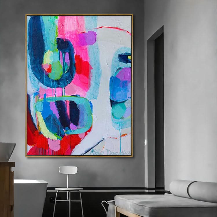 Peinture à l'huile abstraite Peinture bleu foncé Peinture contemporaine Abstrait original | Adore