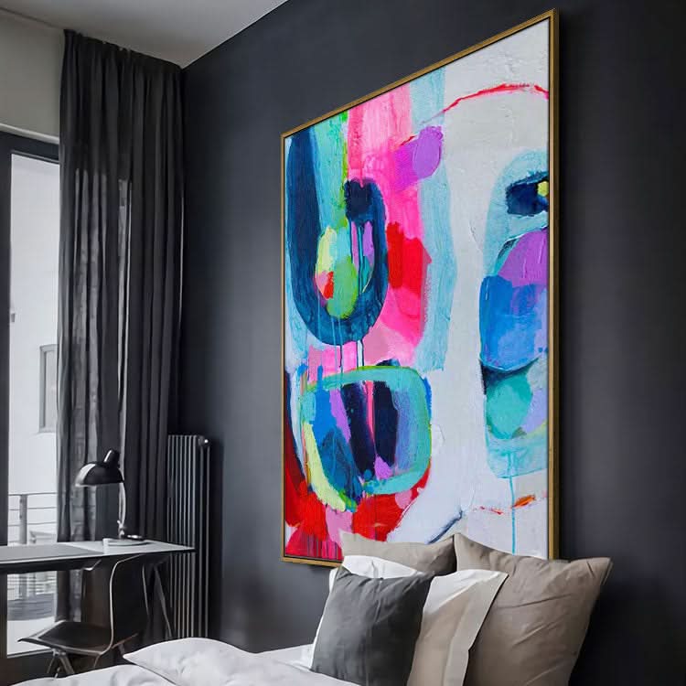 Peinture à l'huile abstraite Peinture bleu foncé Peinture contemporaine Abstrait original | Adore