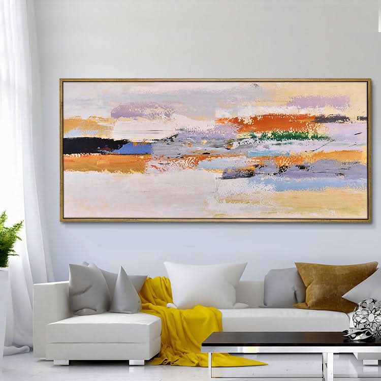 Handmade Canvas Painting Original Art Painting Oversized Painting Office Decor Modern Art Paintings | Flow into the sea