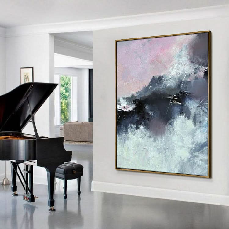 Peinture à l'huile abstraite sur toile, belle peinture de paysage naturel faite à la main