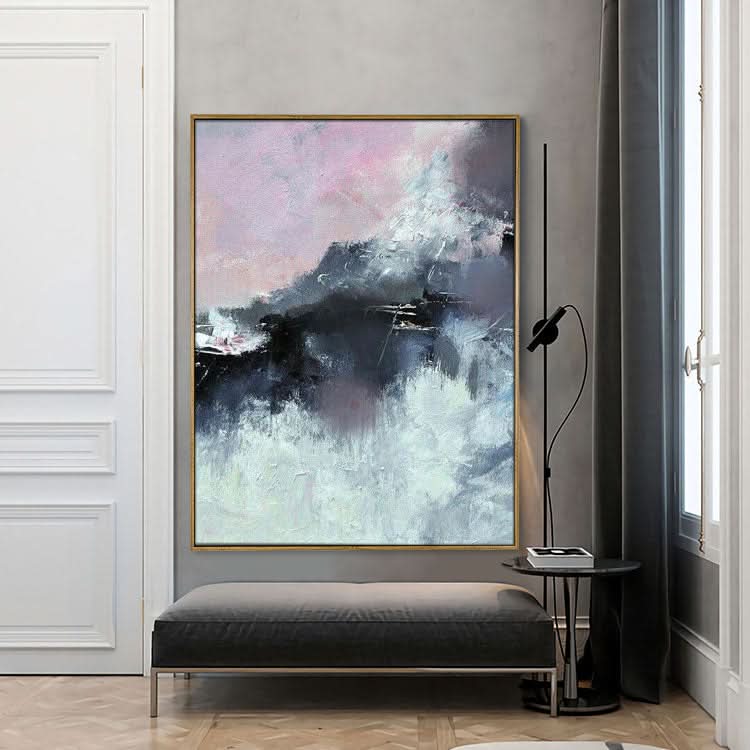 Peinture à l'huile abstraite sur toile, belle peinture de paysage naturel faite à la main