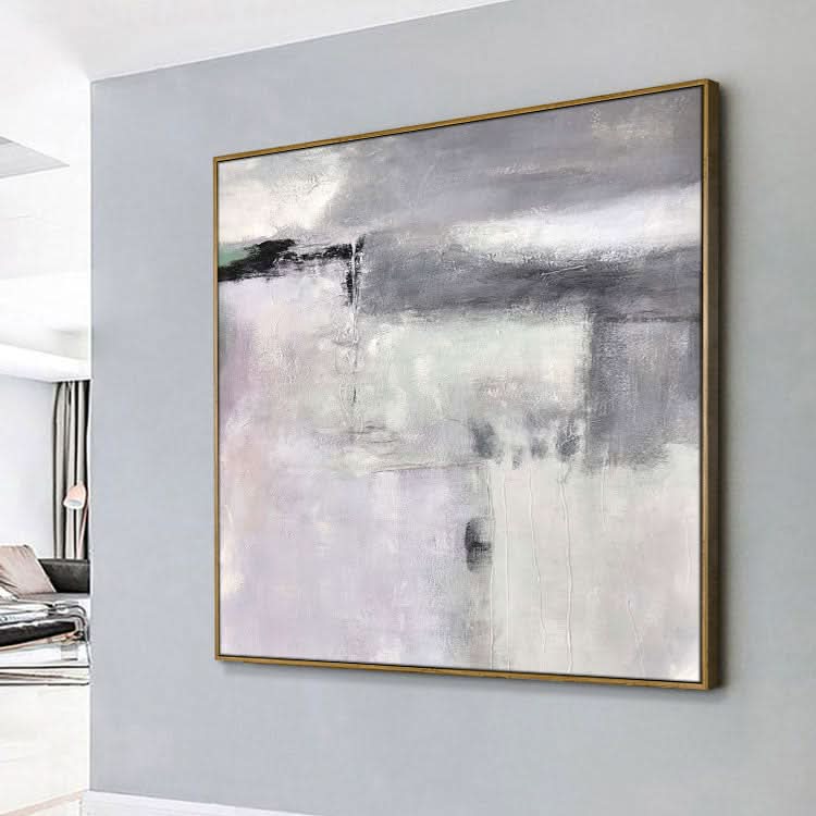 Large Abstract Oil Painting Gray Abstract Artwork Original Abstract Painting | Distant places
