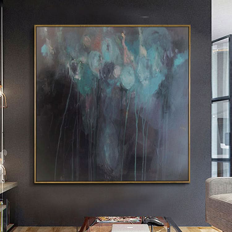 Handmade Canvas Painting Original Oil Painting Large Canvas Art Bedroom Oil Painting Modern | The storm night