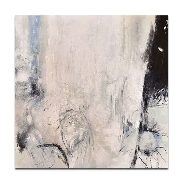 Large Acrylic Painting Abstract Painting White Painting Black Painting Contemporary Art Texture | Debris flow