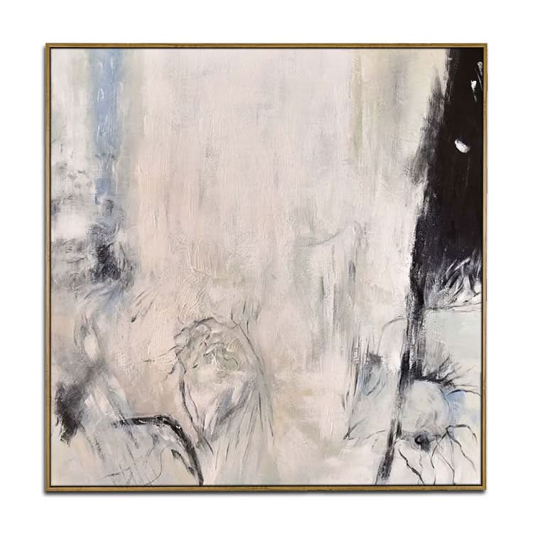 Großes Acrylgemälde Abstraktes Gemälde Weißes Gemälde Schwarzes Gemälde Zeitgenössische Kunst Textur | Schuttfluss