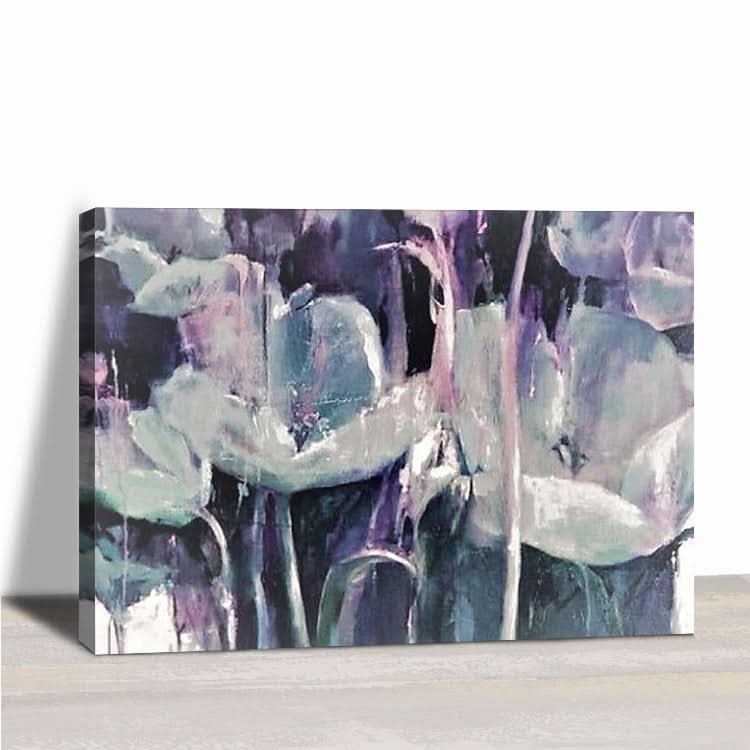 Lotus Leaf- Hand Painting Plant Canvas Wall Art Lotus Floral Oil Painting