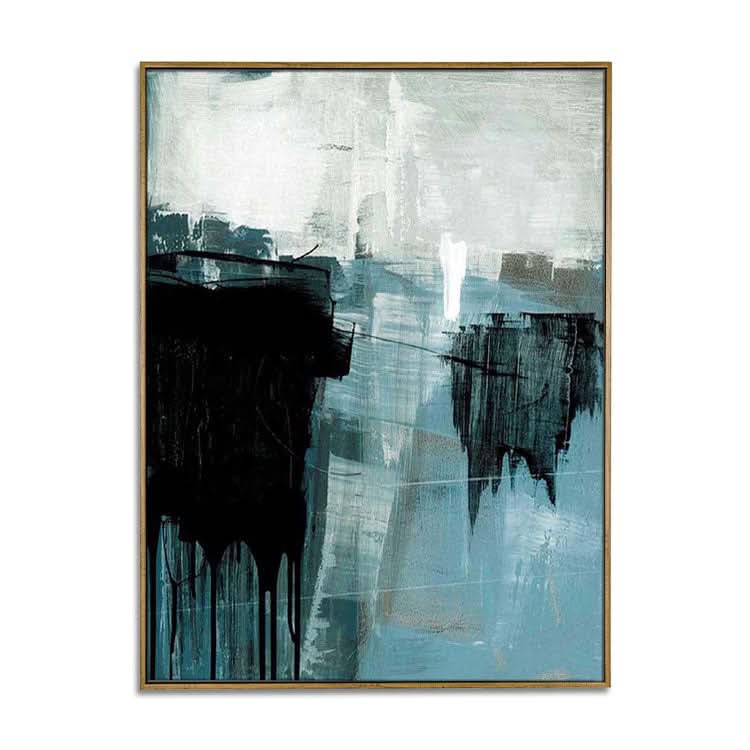 Peinture sur toile abstraite faite à la main représentant un rocher suspendu