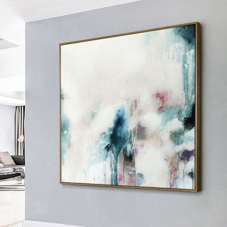 Großes abstraktes Acrylgemälde Beige Gemälde Blattgemälde Original Kunstgemälde | Zackenbarsch in den Wolken