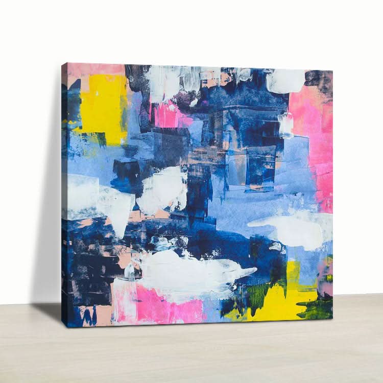 Large Oil Painting Canvas Handmade Oil Painting Oil Painting Original Office Decor Purple Blue Painting | The Devil's Castle